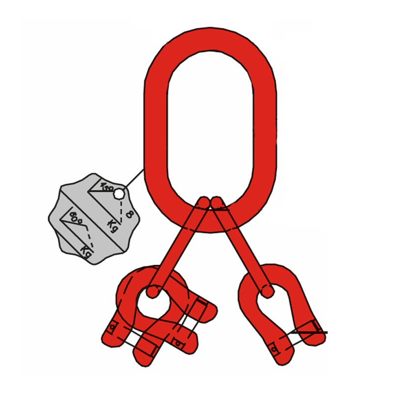 A3 Ogniwo główne do zawiesia łańcuchowego 3-cięgnowego DIN 5688-3, klasa 8