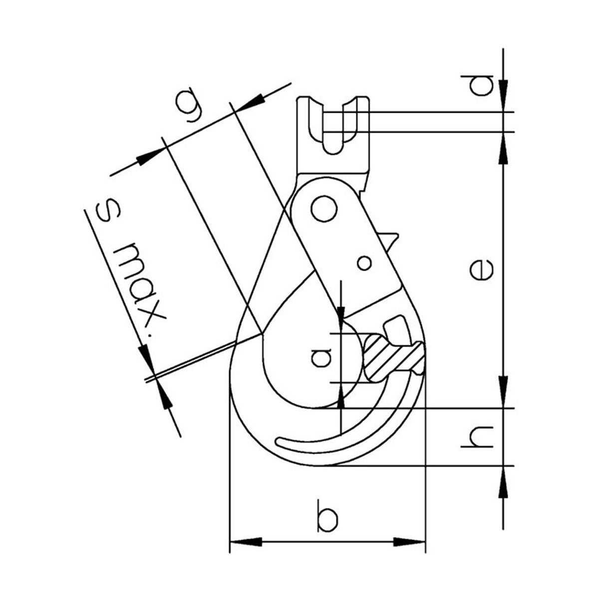 Hak bezpieczny widełkowy KLHW, klasa 10, PEWAG WINNER