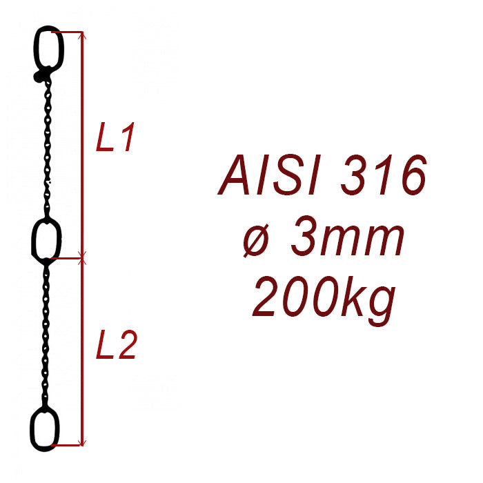 CPK3 - Zawiesie łańcuchowe nierdzewne do pomp zanurzeniowych, nośność 200kg - Pumpenkette