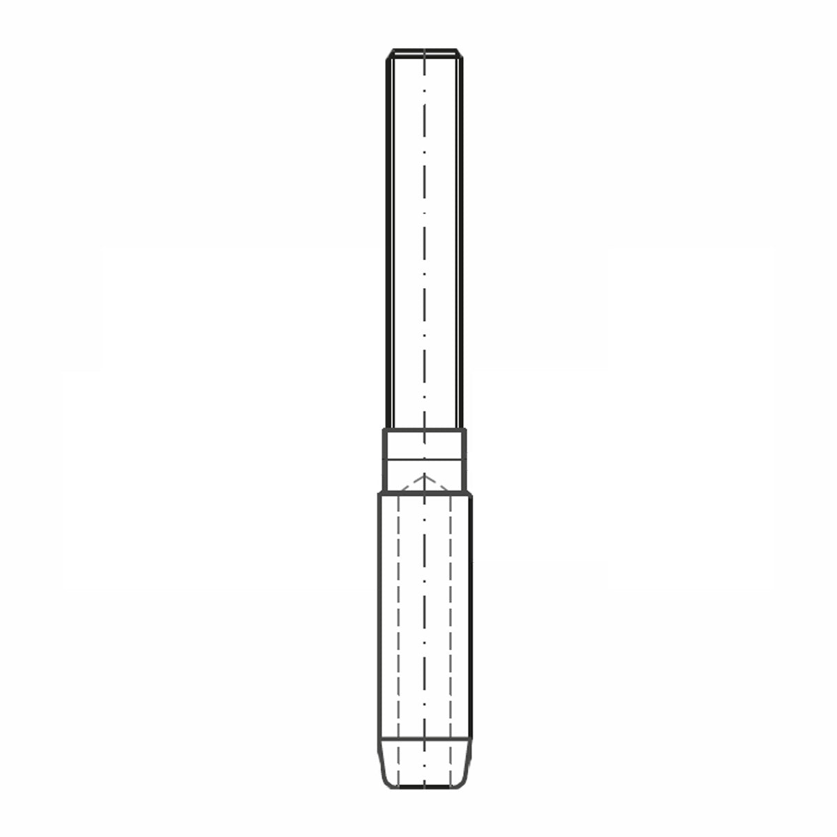ASS - Końcówka do zawalcowania lin nierdzewna KW - MINI - prawy gwint