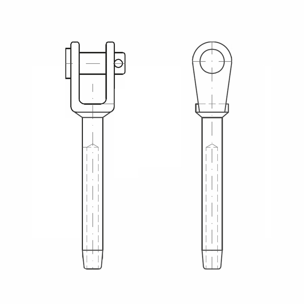 ASS - Widełki nierdzewne do zawalcowania lin - STANDARD