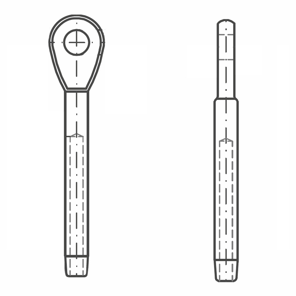 ASS - Oko nierdzewne do zawalcowania lin - STANDARD