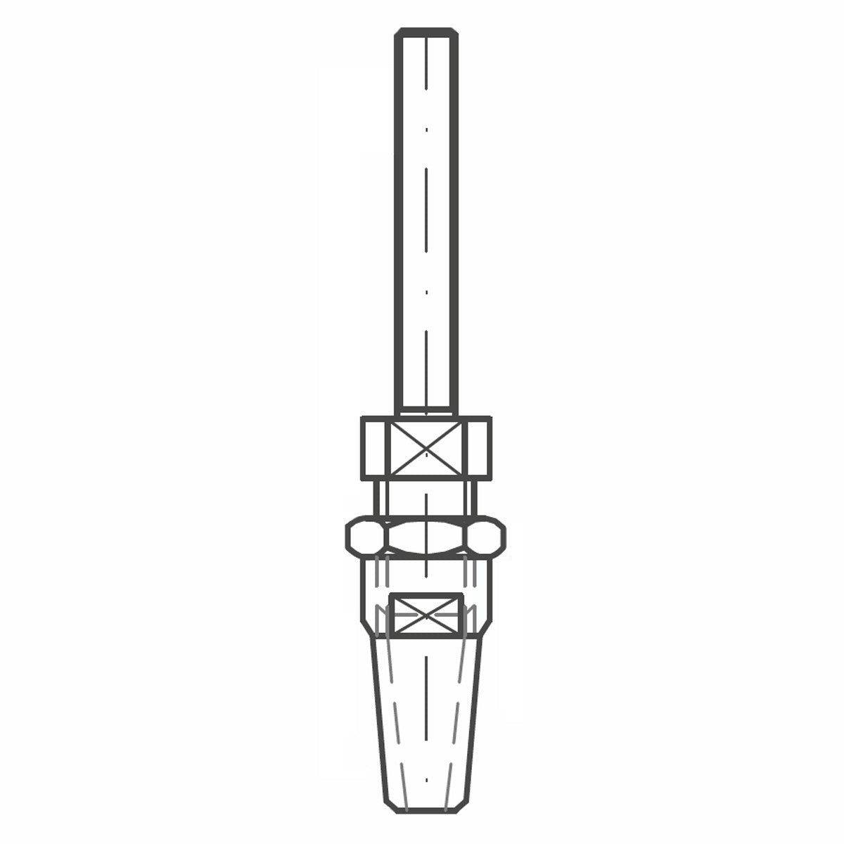 ASS - Terminal zaciskowy nierdzewny z gwintem zewnętrznym prawym, do montażu - A2