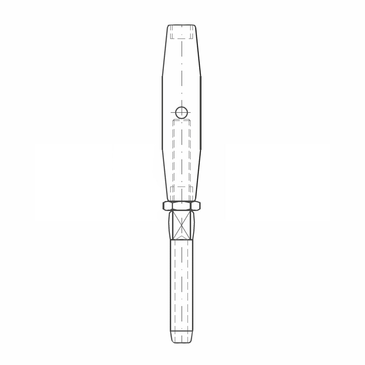 ASS - Ściągacz (śruba rzymska) nierdzewny Końcówka z jednej strony - MINI