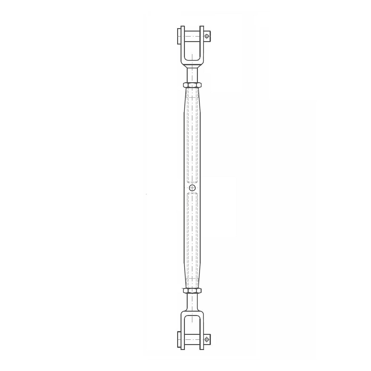 ASS - Ściągacz (śruba rzymska) widełkowy nierdzewny - przedłużony - SUPER MINI
