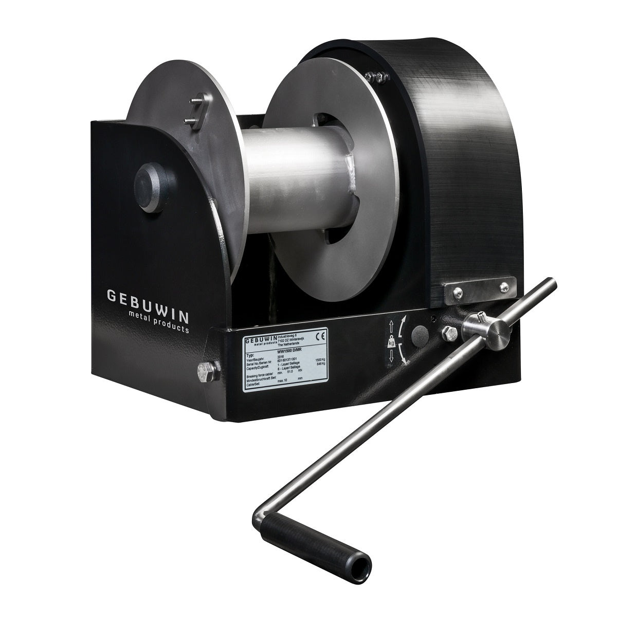 Wciągarka linowa ręczna GEBUWIN model WW, z przekładnią ślimakową, lakierowana GR