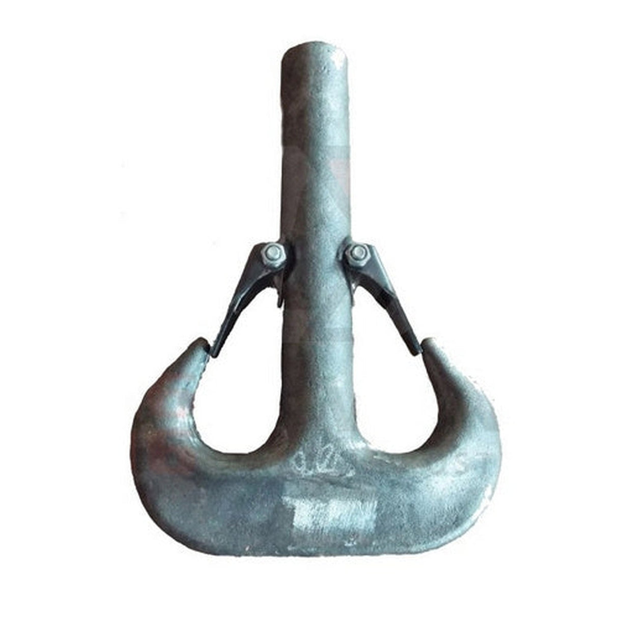 Hak jednorożny podwójny RSN - DIN 15401, odkuwka bez gwintu, z zabezpieczeniem, klasa P