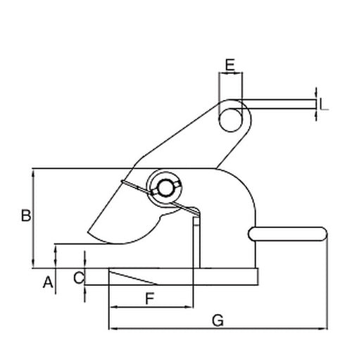 Uchwyt do podnoszenia w poziomie IPH10JE - CROSBY z uchwytem, większy otwór szczęk
