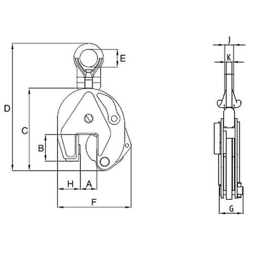 Uchwyt do podnoszenia pionowego IP10S - CROSBY - do stali nierdzewnych