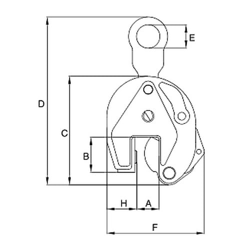 Uchwyt do podnoszenia pionowego IP10H - CROSBY do twardości blach 47Rc (450HB)