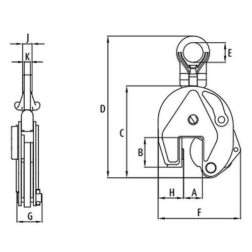 Uchwyt przegubowy do podnoszenia pionowego IPU10S - CROSBY - do stali nierdzewnych