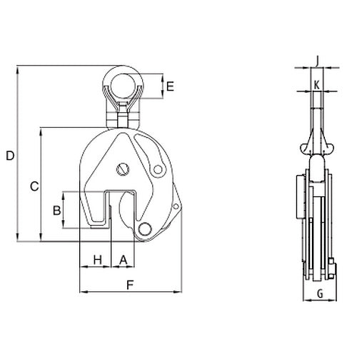Uchwyt przegubowy do podnoszenia pionowego IPU10H - CROSBY do twardości blach 47Rc (450HB)