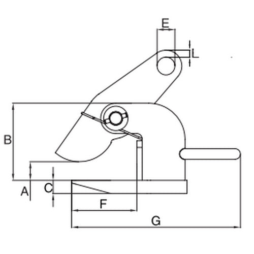 Uchwyt do podnoszenia w poziomie IPH10J - CROSBY - większy otwór szczęk