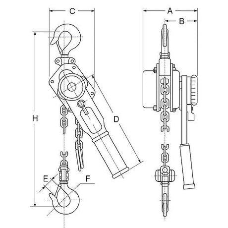 Wciągnik łańcuchowy dźwigniowy VTHA 250-9000kg, HAKLIFT