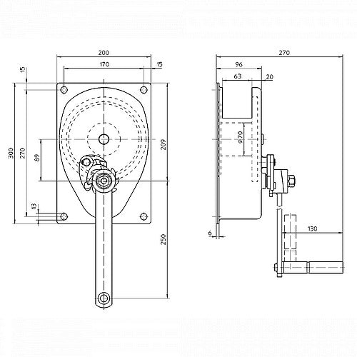 Wciągarka linowa ręczna typ 220 HAACON, nośność 300kg i 500kg