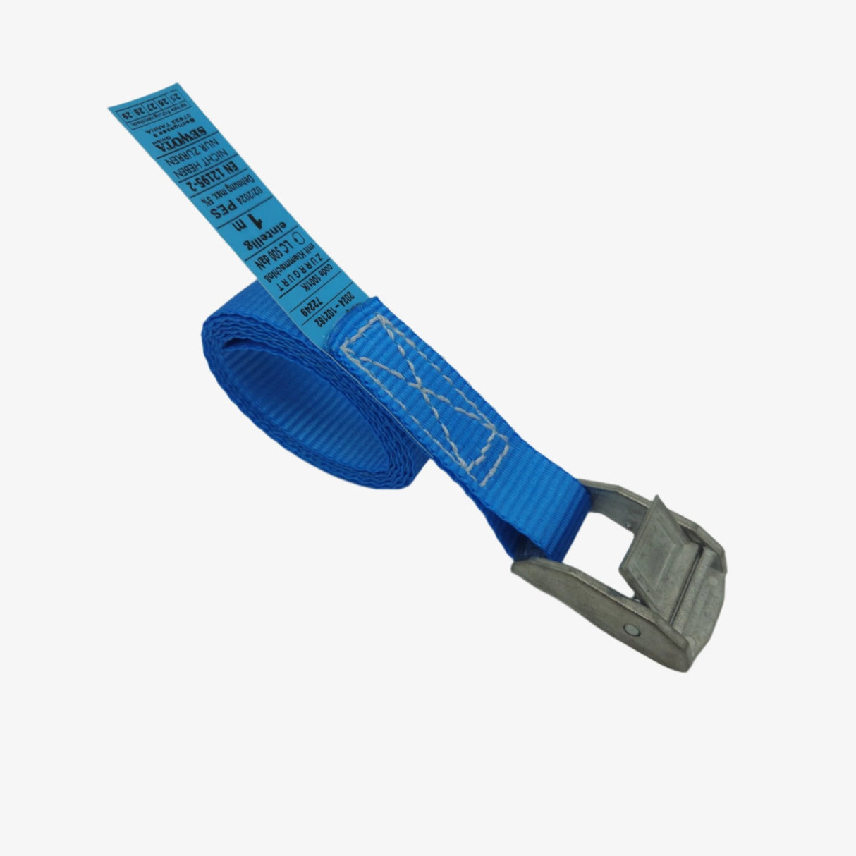 Pas transportowy, typ 1001/K z klamrą, 25mm LC 125/250daN, niebieski