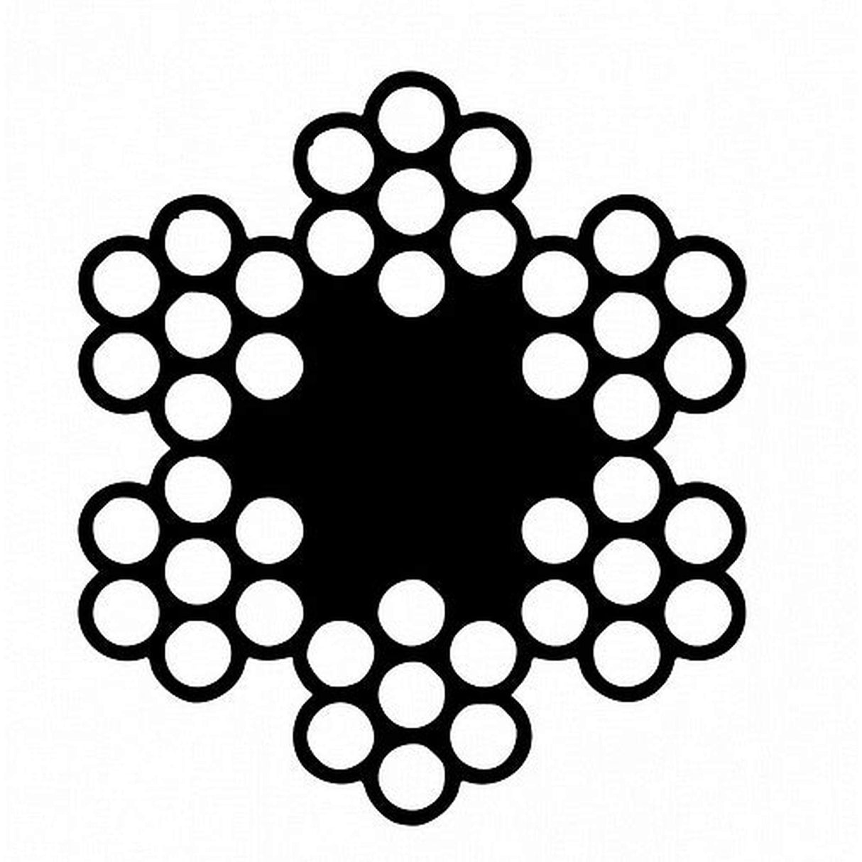 Lina stalowa ocynkowana, splot 6x7-FC, minimalna siła zrywająca 1770 MPa