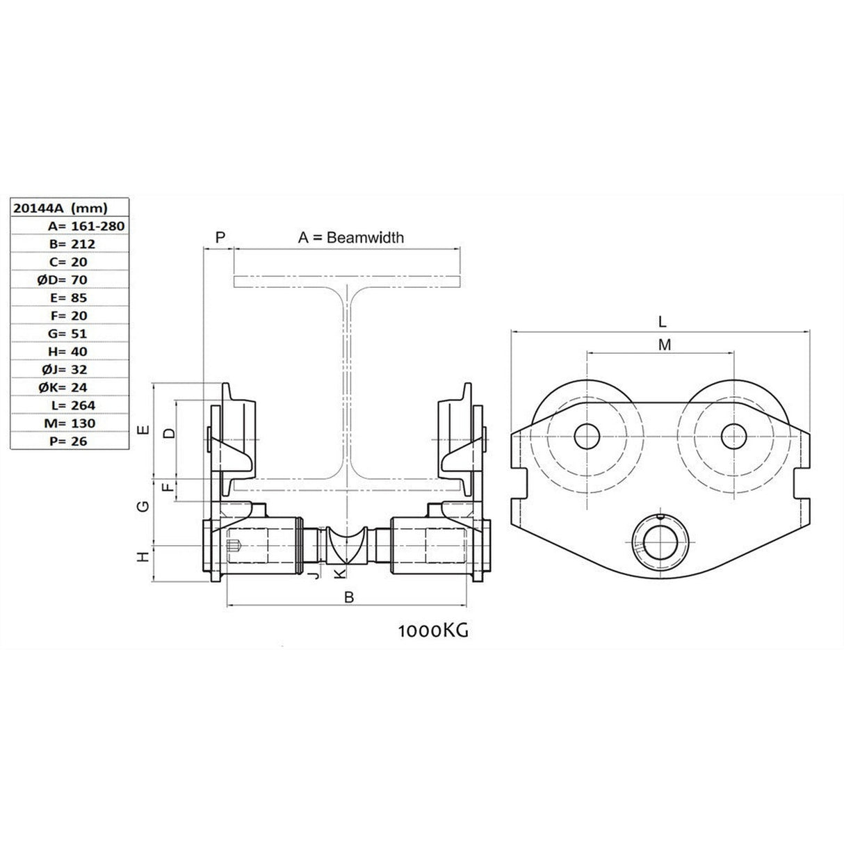 Wózek ręczny pchany SVERO, typ 20