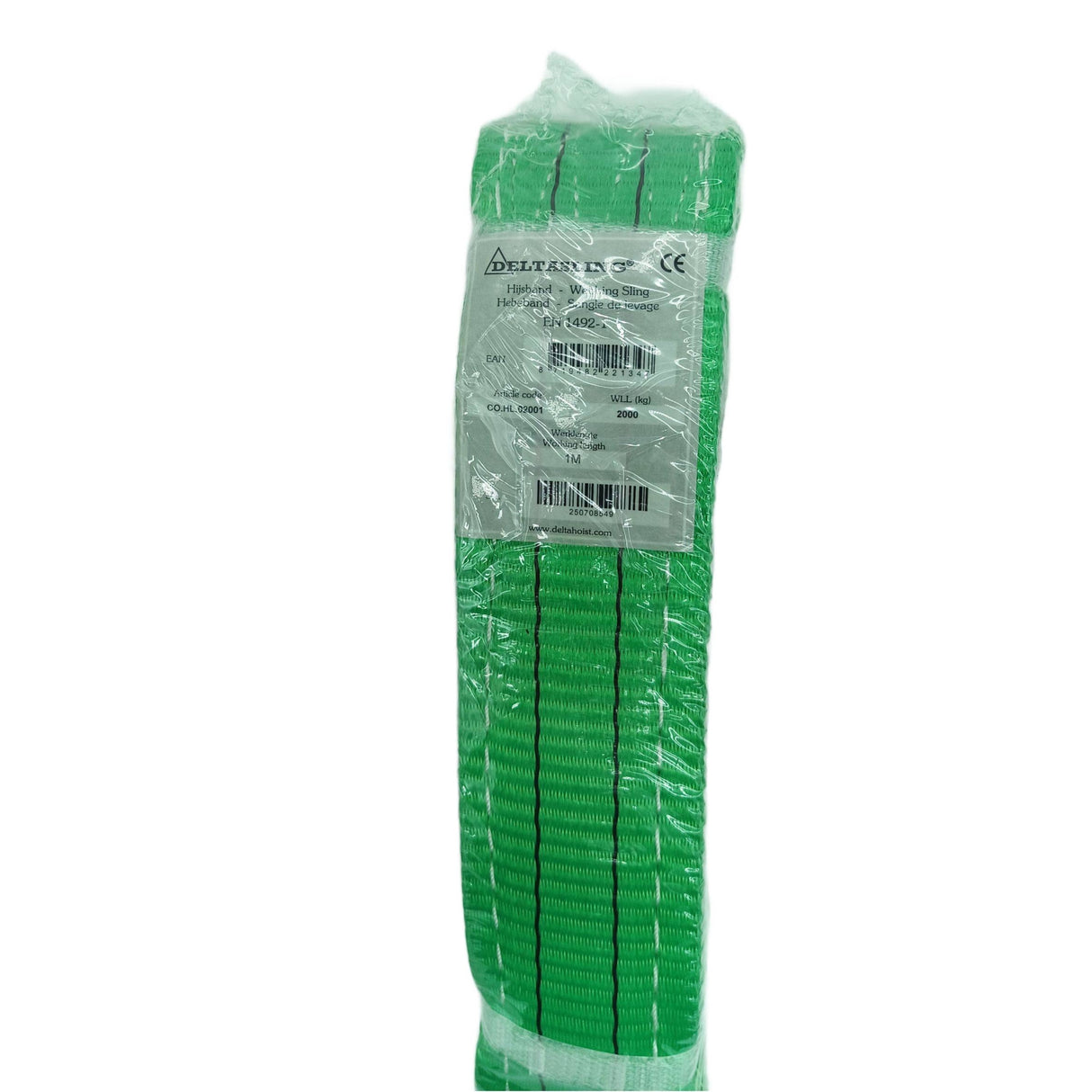 B2 2000kg Zawiesie pasowe zakończone pętlami ziełone, szerokość 60mm DELTA