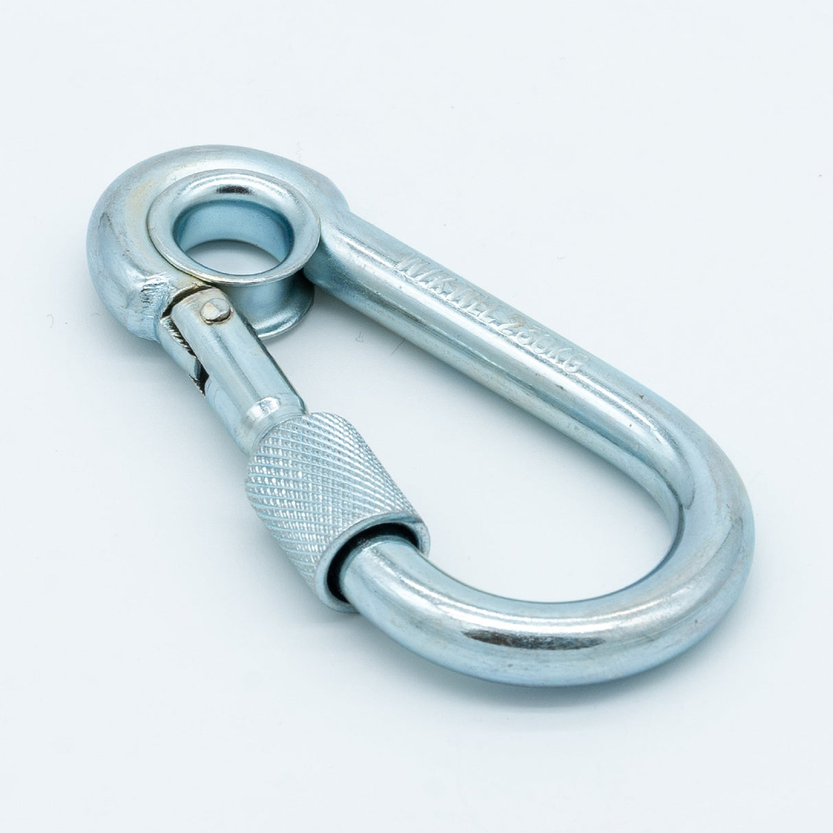 Karabińczyk z zabezpieczeniem i kauszą, ocynk