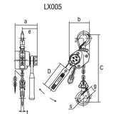 Wciągnik łańcuchowy dźwigniowy KITO - LX005, nośność 500kg