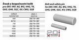 Sworzeń i kołek zabezpieczający do EKF, VKF, AG, VVG, VHG, TK, GHS, GHK, SGC, KV, CWG, SGB