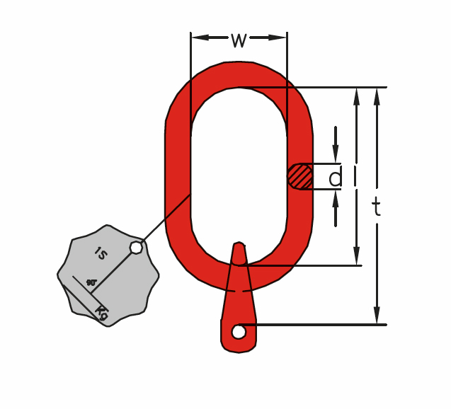 A1 - Závěsná hlava pro jednopramenné řetězové vazáky -DIN 5688-3, třída 8