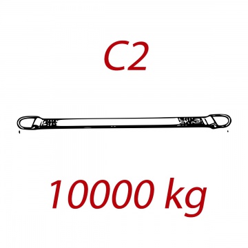 C2 - 10000kg, Zawiesie pasowe zakończone ogniwami, pomarańczowy, szerokość 300mm