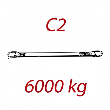 C2 - 6000kg, Zawiesie pasowe zakończone ogniwami, brązowy, szerokość 180mm
