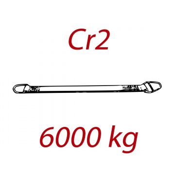 Cr2 - 6000kg, Zawiesie pasowe zakończone ogniwami przechodnimi, brązowy, szerokość 180mm
