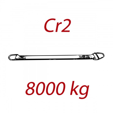 Cr2 - 8000kg, Zawiesie pasowe zakończone ogniwami przechodnimi, niebieskie, szerokość 240mm
